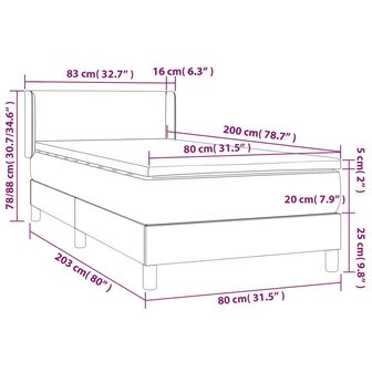 Boxspring met matras kunstleer zwart 80x200 cm 7