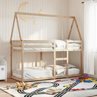 Stapelbedframe zonder matras massief grenenhout 90x200 cm 1