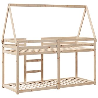 Stapelbedframe zonder matras massief grenenhout 90x200 cm 6