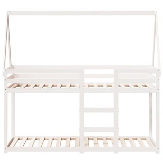 Stapelbed met dak massief grenenhout wit 90x200 cm 4