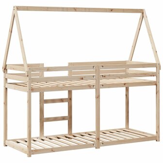 Stapelbedframe zonder matras massief grenenhout 90x190 cm 6