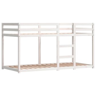 Stapelbed met gordijnen 90x200 cm grenenhout wit en zwart 8