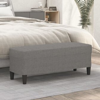 Bankje 100x35x41 cm stof donkergrijs 1