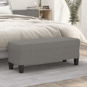 Bankje 100x35x41 cm stof donkergrijs 1