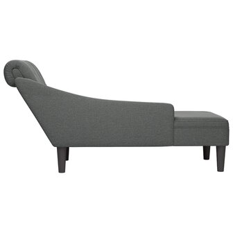 Chaise longue met kussen en rechterarmleuning stof donkergrijs 5