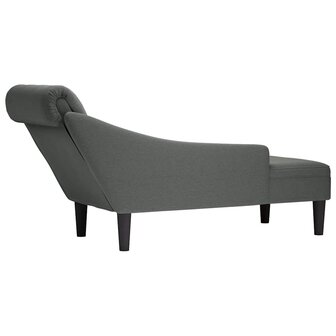 Chaise longue met kussen en rechterarmleuning stof donkergrijs 6