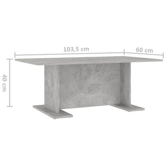 Salontafel 103,5x60x40 cm bewerkt hout betongrijs 6
