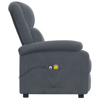 Massagestoel elektrisch fluweel donkergrijs 5