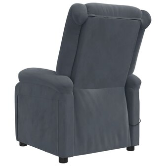 Massagestoel elektrisch fluweel donkergrijs 6