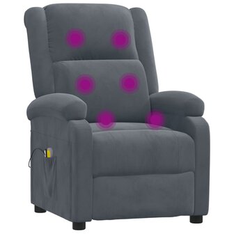 Massagestoel elektrisch fluweel donkergrijs 8