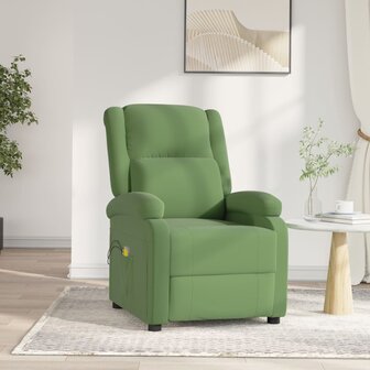 Massagestoel elektrisch verstelbaar fluweel lichtgroen 1