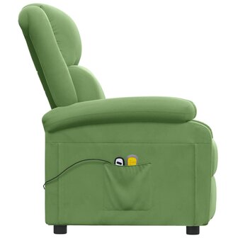 Massagestoel elektrisch verstelbaar fluweel lichtgroen 5