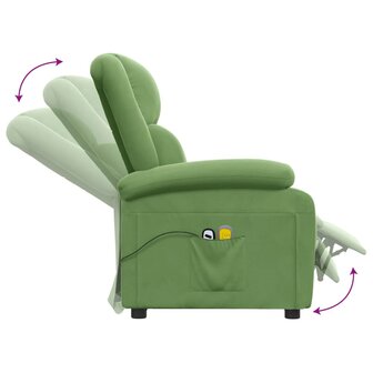 Massagestoel elektrisch verstelbaar fluweel lichtgroen 7