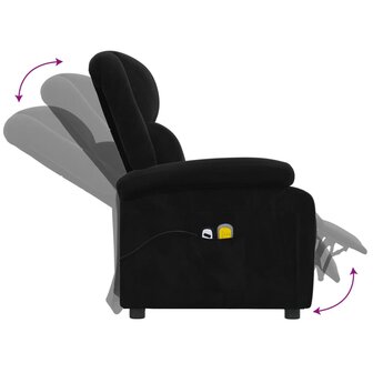 Massagestoel elektrisch verstelbaar fluweel zwart 7