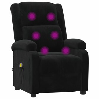 Massagestoel elektrisch verstelbaar fluweel zwart 8
