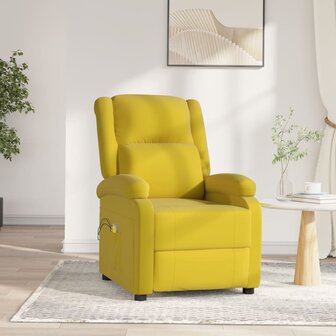 Massagestoel elektrisch fluweel geel 1