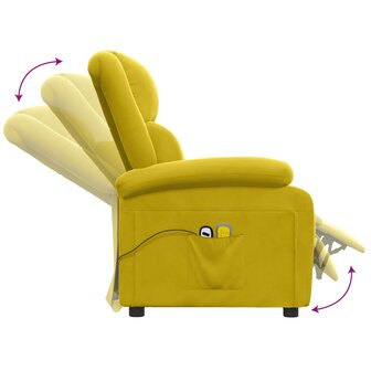 Massagestoel elektrisch fluweel geel 7