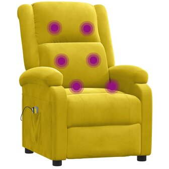 Massagestoel elektrisch fluweel geel 8