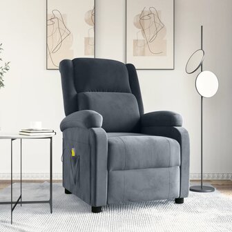 Massagestoel fluweel donkergrijs 1
