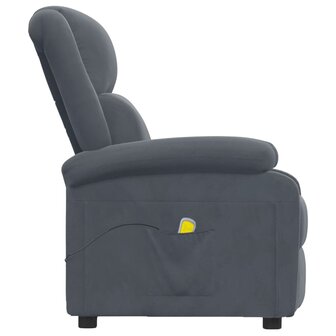 Massagestoel fluweel donkergrijs 4
