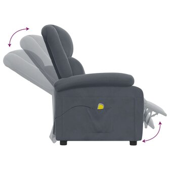 Massagestoel fluweel donkergrijs 6