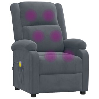 Massagestoel fluweel donkergrijs 7