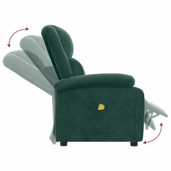 Massagestoel fluweel donkergroen 6
