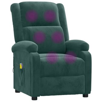 Massagestoel fluweel donkergroen 7