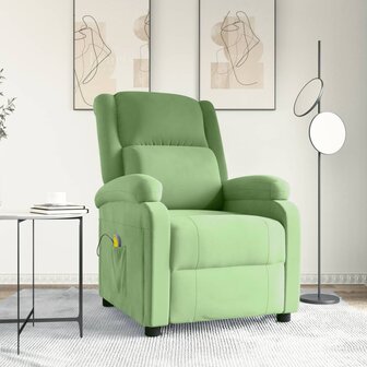 Massagestoel fluweel lichtgroen 1