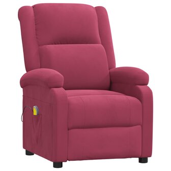Massagestoel fluweel wijnrood 2