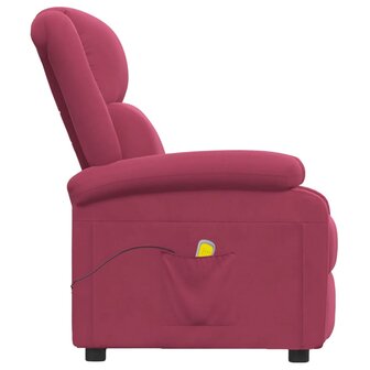 Massagestoel fluweel wijnrood 4