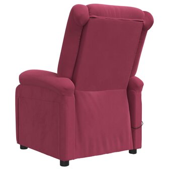 Massagestoel fluweel wijnrood 5