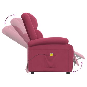 Massagestoel fluweel wijnrood 6