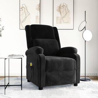 Massagestoel fluweel zwart 1