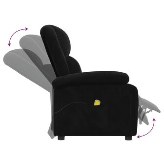 Massagestoel fluweel zwart 6