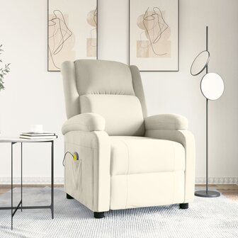Massagestoel fluweel cr&egrave;mekleurig 1