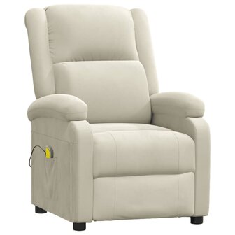 Massagestoel fluweel cr&egrave;mekleurig 2