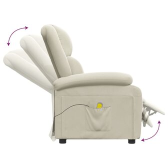 Massagestoel fluweel cr&egrave;mekleurig 6