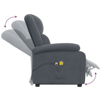 Sta-op-massagestoel fluweel donkergrijs 7