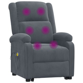 Sta-op-massagestoel fluweel donkergrijs 9