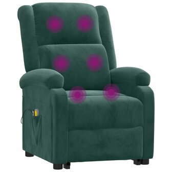 Sta-op-massagestoel fluweel donkergroen 9