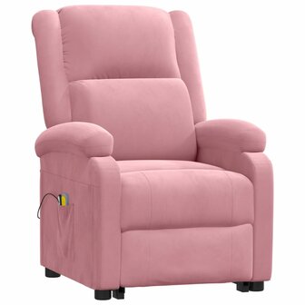 Sta-op-massagestoel fluweel roze 3