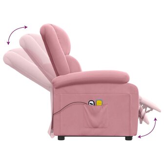 Sta-op-massagestoel fluweel roze 7