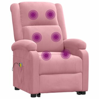 Sta-op-massagestoel fluweel roze 9