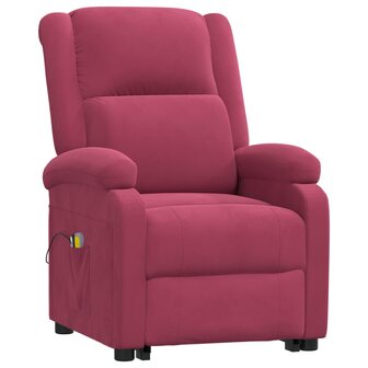 Sta-op-massagestoel fluweel wijnrood 3