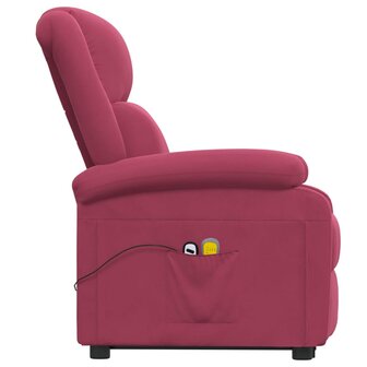 Sta-op-massagestoel fluweel wijnrood 5
