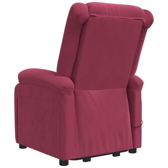 Sta-op-massagestoel fluweel wijnrood 6