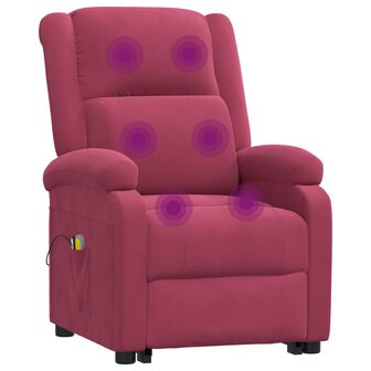 Sta-op-massagestoel fluweel wijnrood 9