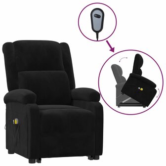 Sta-op-massagestoel fluweel zwart 2