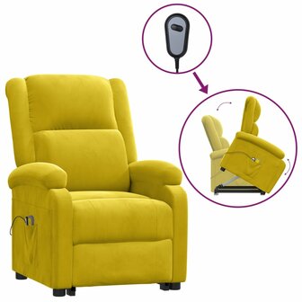 Sta-op-massagestoel fluweel geel 2